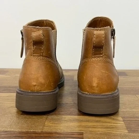 Cougar Womens Chelsea Boots 7 Brown Leather Ankle Zip Chunky Tan Zip Outerwear - Picture 4 of 16